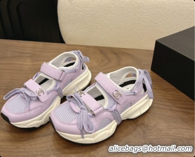 Perfect Chanel Calfskin & Mesh Sneakers CH072845 Purple 2026