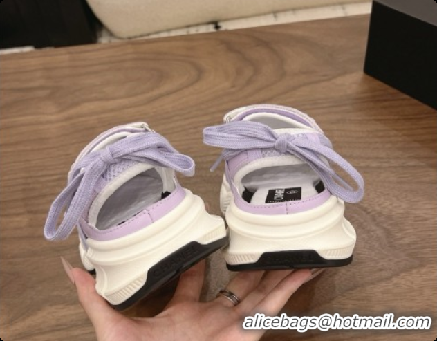 Perfect Chanel Calfskin & Mesh Sneakers CH072845 Purple 2026