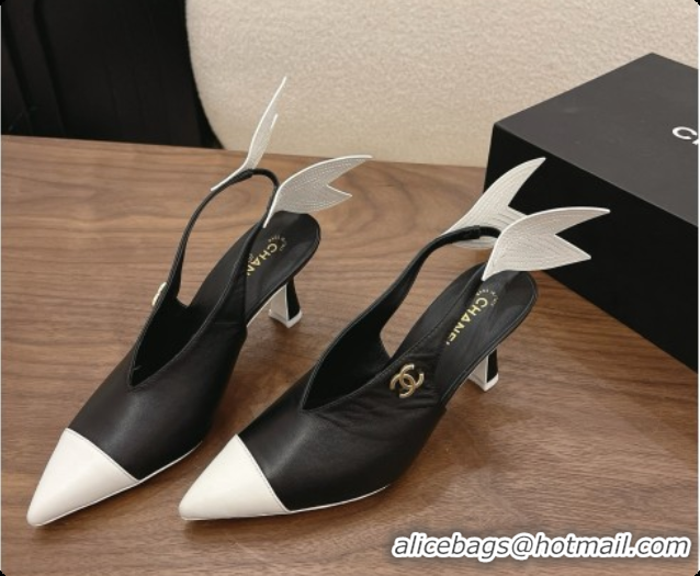 Top Design Chanel Lambskin Slingbacks 7.5cm Heel G47323 Black 2026
