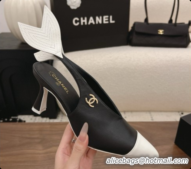 Top Design Chanel Lambskin Slingbacks 7.5cm Heel G47323 Black 2026
