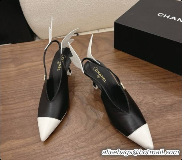Top Design Chanel Lambskin Slingbacks 7.5cm Heel G47323 Black 2026