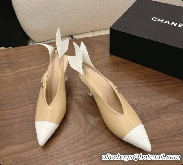 Good Product Chanel Lambskin Slingbacks 7.5cm Heel G47323 Beige 2026