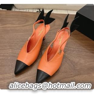 Good Product Chanel Lambskin Slingbacks 7.5cm Heel G47323 Orange 2026