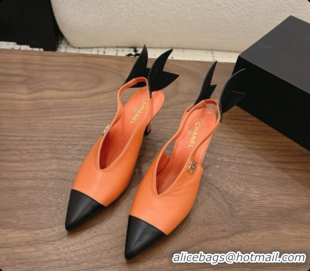 Good Product Chanel Lambskin Slingbacks 7.5cm Heel G47323 Orange 2026