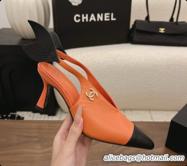 Good Product Chanel Lambskin Slingbacks 7.5cm Heel G47323 Orange 2026