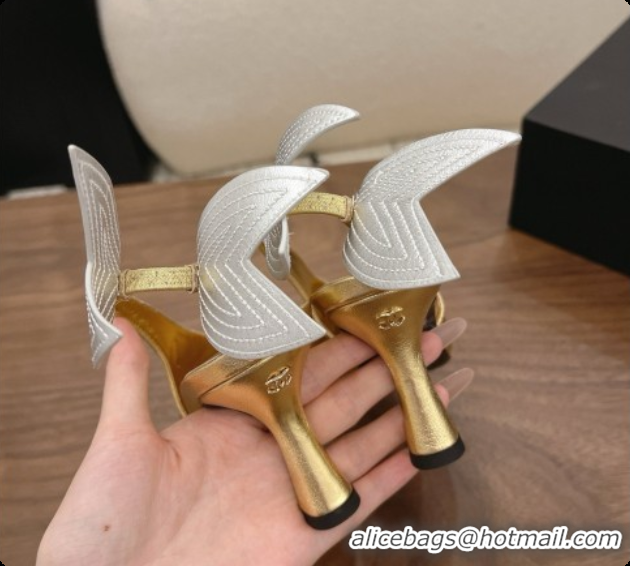 Pretty Style Chanel Metallic Leather Slingbacks 7.5cm Heel G47323 Gold 2026
