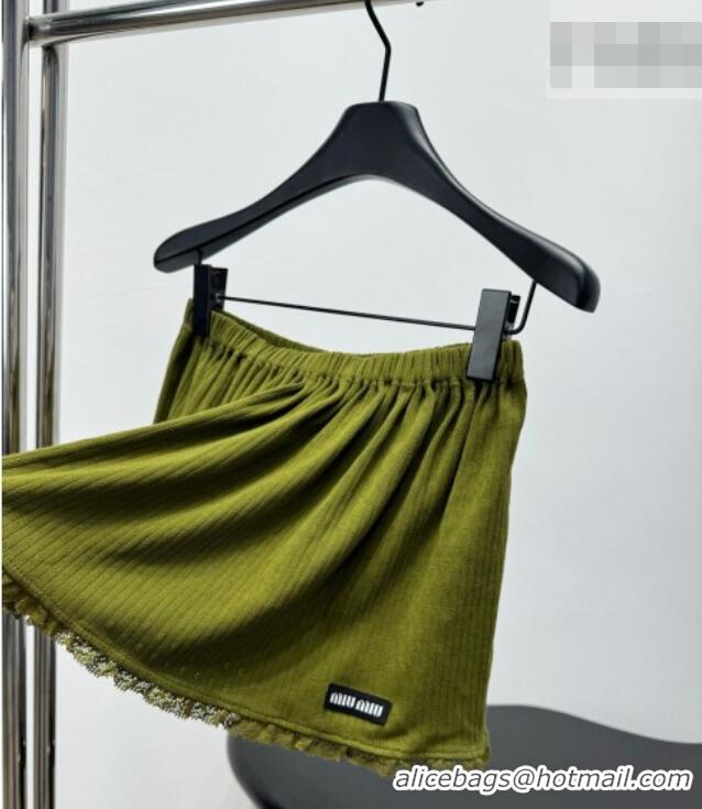 Super Quality Miu Miu Mini Skirt MM0420024 Green 2026
