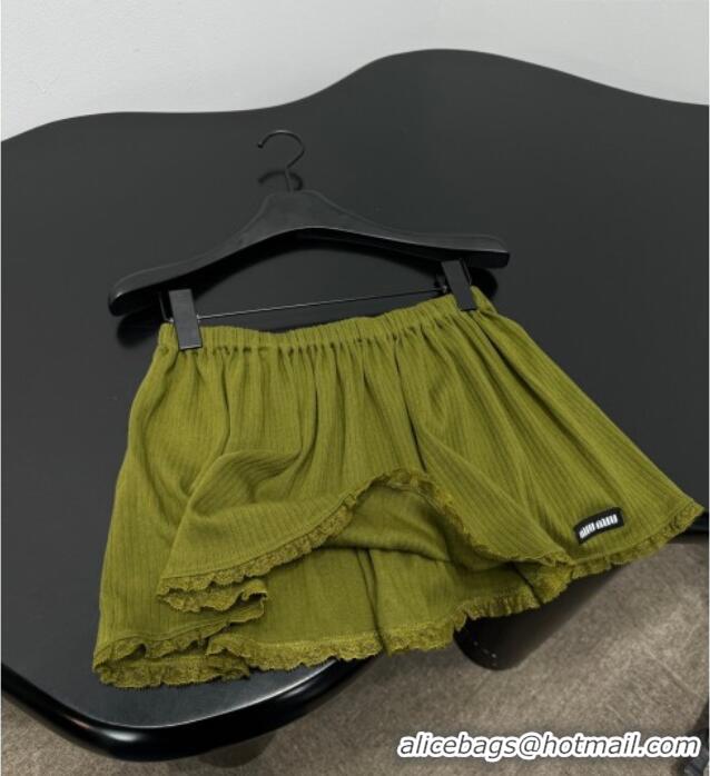 Super Quality Miu Miu Mini Skirt MM0420024 Green 2026