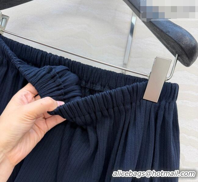 Good Taste Miu Miu Cotton Knit Mini Skirt with Lace Trim MM042323 Blue 2026