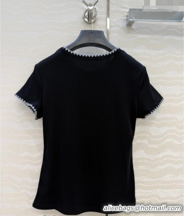 Reasonable Price Miu Miu Cotton T-Shirt MM042325 Black 2026