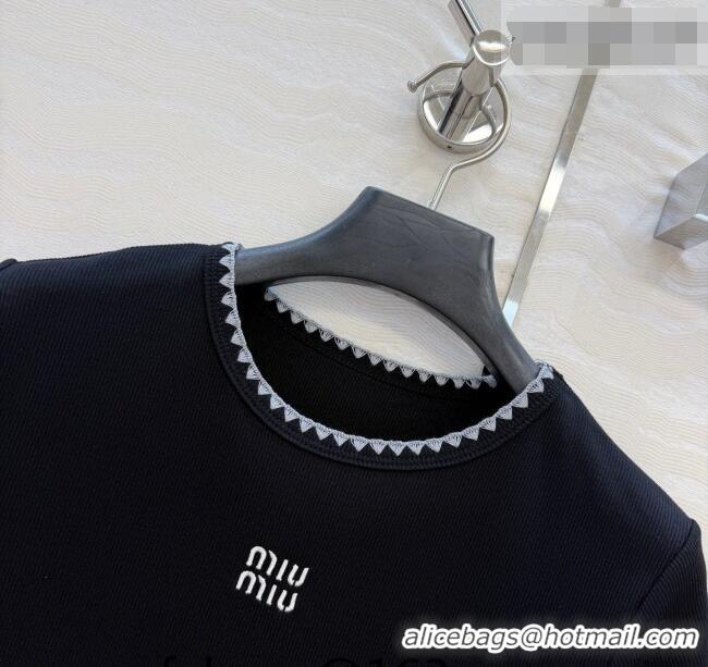 Reasonable Price Miu Miu Cotton T-Shirt MM042325 Black 2026