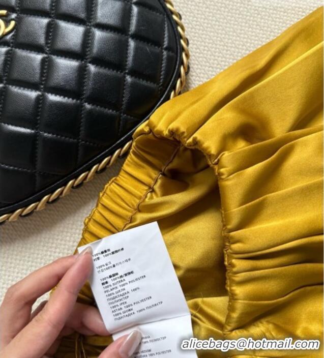Buy Discount Miu Miu Silk Mini Skirt M081204 Mustard Yellow 2026
