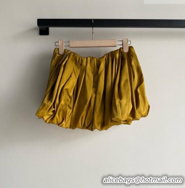Buy Discount Miu Miu Silk Mini Skirt M081204 Mustard Yellow 2026