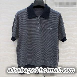 Unique Grade Miu Miu Cashmere & Silk Short-sleeved Sweater CH081224 Grey 2026