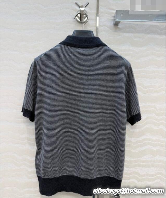 Unique Grade Miu Miu Cashmere & Silk Short-sleeved Sweater CH081224 Grey 2026