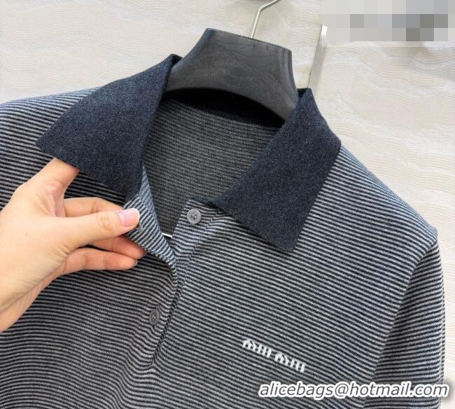 Unique Grade Miu Miu Cashmere & Silk Short-sleeved Sweater CH081224 Grey 2026
