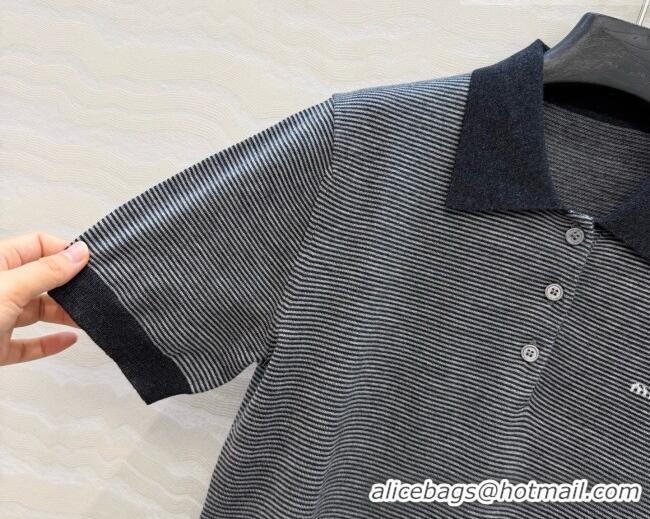 Unique Grade Miu Miu Cashmere & Silk Short-sleeved Sweater CH081224 Grey 2026