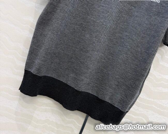 Unique Grade Miu Miu Cashmere & Silk Short-sleeved Sweater CH081224 Grey 2026