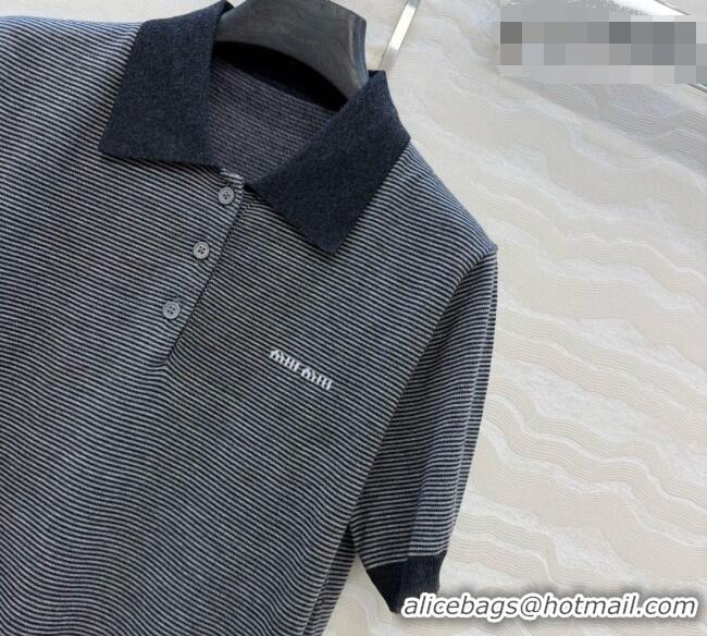 Unique Grade Miu Miu Cashmere & Silk Short-sleeved Sweater CH081224 Grey 2026