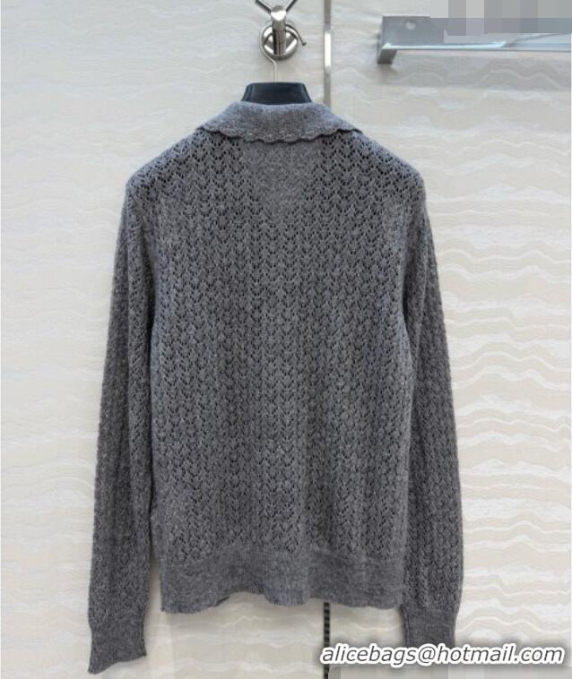 Best Quality Miu Miu Cashmere & Silk Cardigan CH081225 Grey 2026