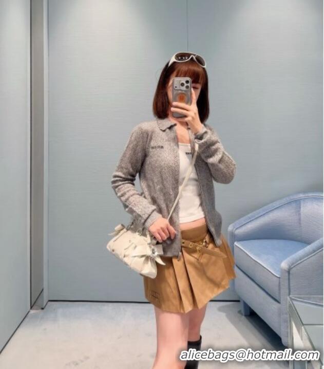 Best Quality Miu Miu Cashmere & Silk Cardigan CH081225 Grey 2026