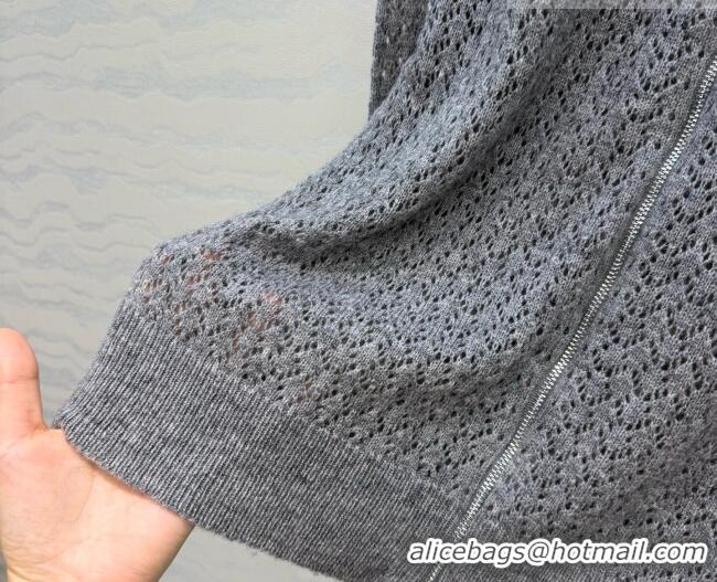 Best Quality Miu Miu Cashmere & Silk Cardigan CH081225 Grey 2026