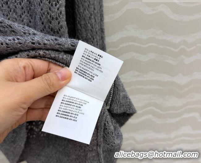 Best Quality Miu Miu Cashmere & Silk Cardigan CH081225 Grey 2026