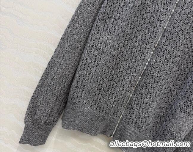 Best Quality Miu Miu Cashmere & Silk Cardigan CH081225 Grey 2026