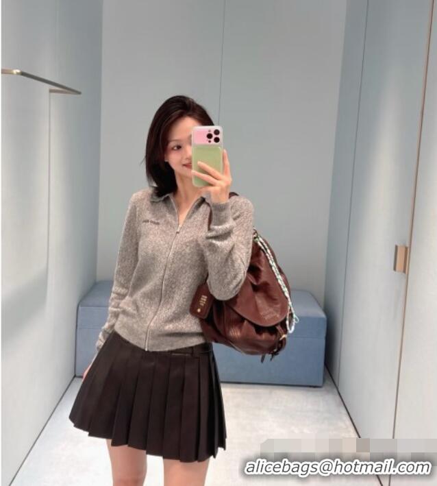 Best Quality Miu Miu Cashmere & Silk Cardigan CH081225 Grey 2026