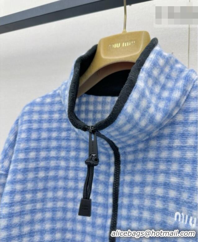​Top Grade Miu Miu Fleece Jacket M081244 Blue 2026