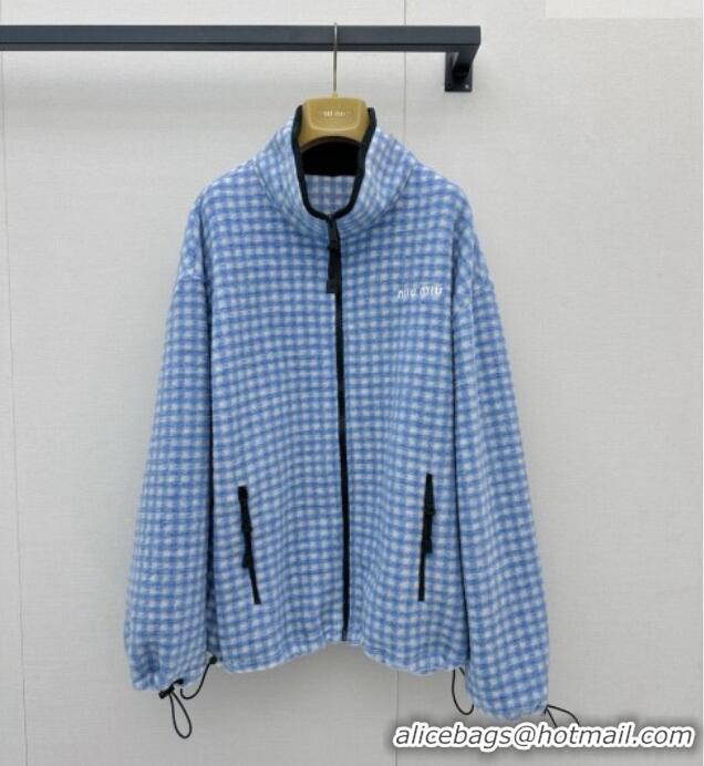 ​Top Grade Miu Miu Fleece Jacket M081244 Blue 2026