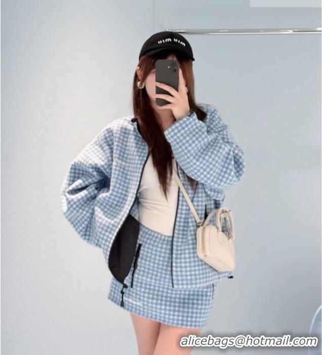 ​Top Grade Miu Miu Fleece Jacket M081244 Blue 2026