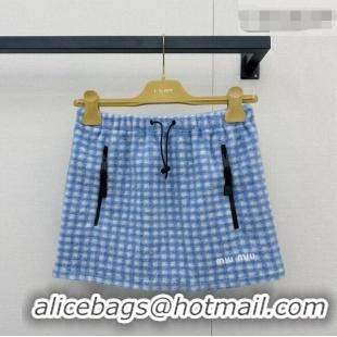 ​Buy Promotional Miu Miu Fleece Skirt M081245 Blue 2026
