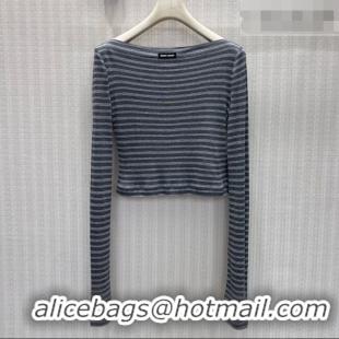 Luxury Discount Miu Miu Striped Top M081324 Grey 2026