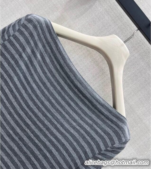 Luxury Discount Miu Miu Striped Top M081324 Grey 2026