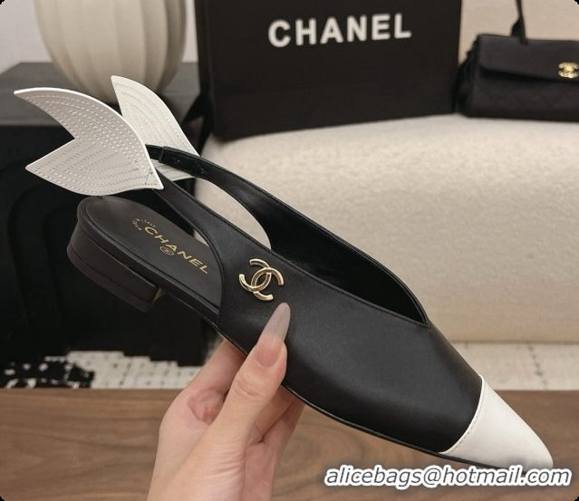 Perfect Chanel Lambskin Slingbacks Flat CH072863 Black 2026