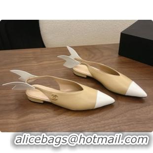 Best Price Chanel Lambskin Slingbacks Flat CH072865 Beige 2026