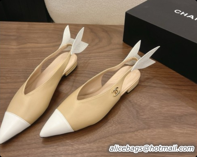 Best Price Chanel Lambskin Slingbacks Flat CH072865 Beige 2026