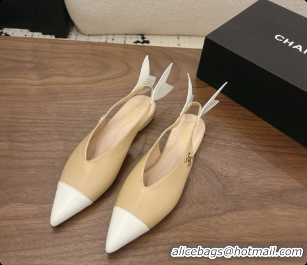 Best Price Chanel Lambskin Slingbacks Flat CH072865 Beige 2026