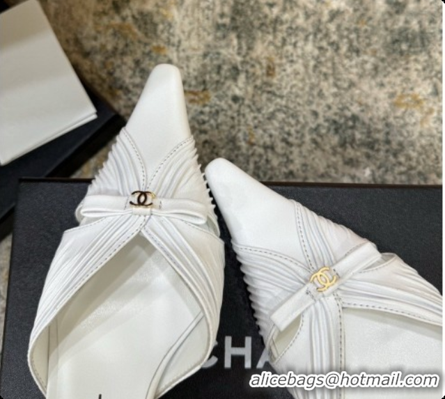Unique Style Chanel Lambskin Slingbacks CH073154 6.5cm Heel White 2026
