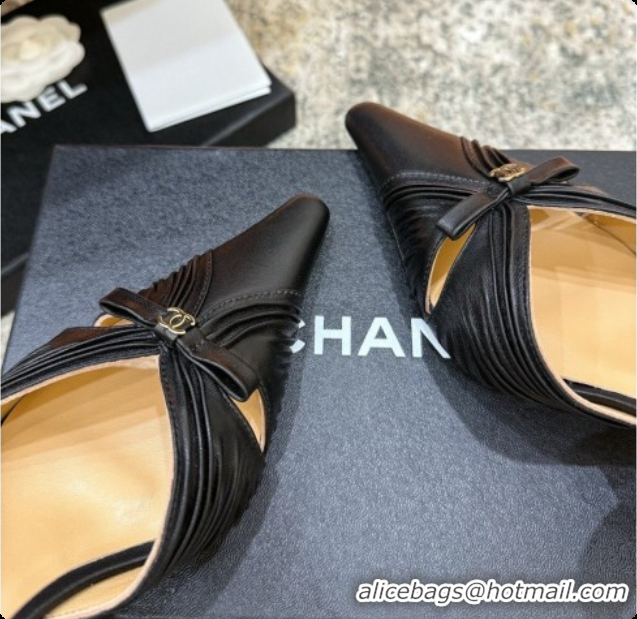Top Grade Chanel Lambskin Slingbacks CH073158 6.5cm Heel Black 2026