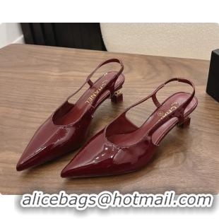 Unique Style Chanel Patent Calfskin Slingbacks 6cm Heel G47314 Burgundy 2026