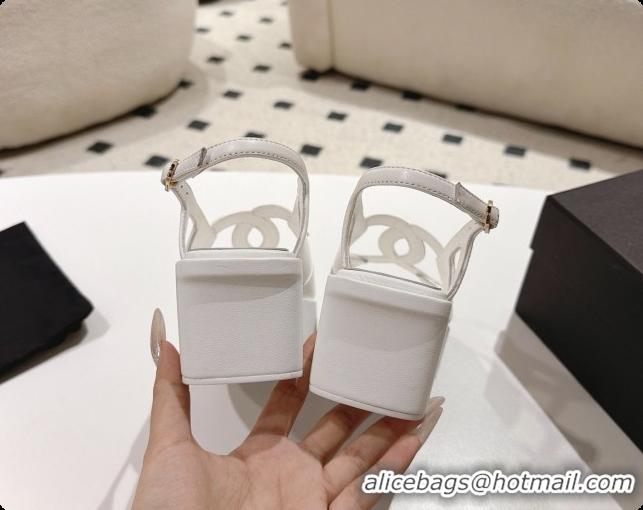 Low Cost Chanel Suede Calfskin Sandals G47401 White 2026