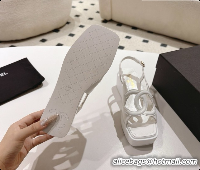 Low Cost Chanel Suede Calfskin Sandals G47401 White 2026