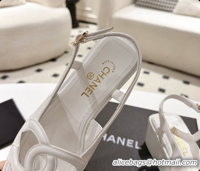 Low Cost Chanel Suede Calfskin Sandals G47401 White 2026