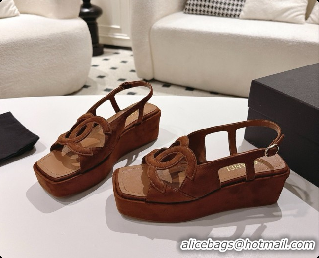Good Product Chanel Suede Calfskin Sandals G47401 Brown 2026