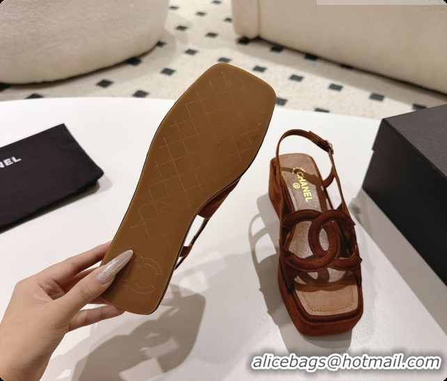 Good Product Chanel Suede Calfskin Sandals G47401 Brown 2026