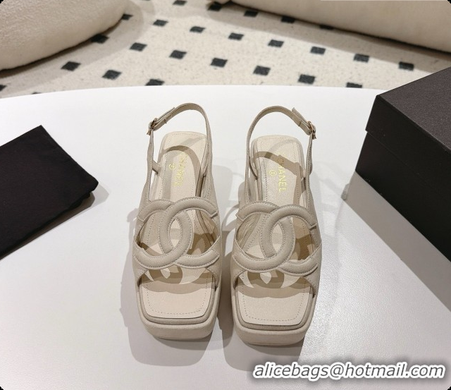 Sumptuous Chanel Suede Calfskin Sandals G47401 Beige 2026