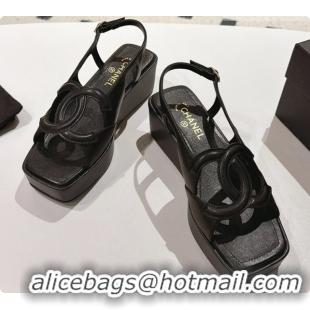 Good Quality Chanel Lambskin Sandals G47401 Black 2026 