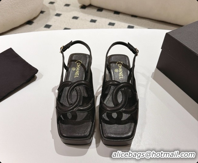 Good Quality Chanel Lambskin Sandals G47401 Black 2026 